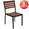 Flash Furniture Lark Outdoor Stackable Side Chair with Faux Teak Poly Slats, PK2 2-XU-DG-HW6036-GG - alternate 9